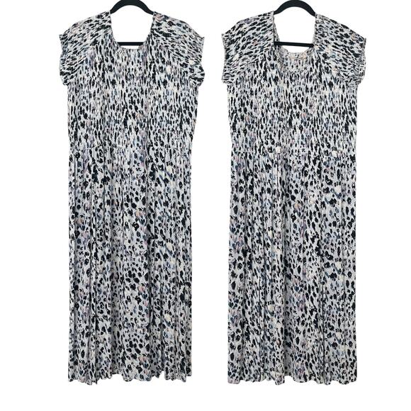 SOFT SURROUNDINGS Marcelo Gauze Smocked Maxi Dress in Cheetah Multi Size 1X - Picture 2 of 9